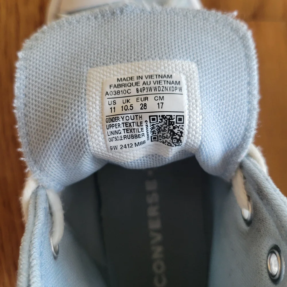 Converse Kids High-Top Platform Sneakers - Light Blue and White - Picture 5 of 8